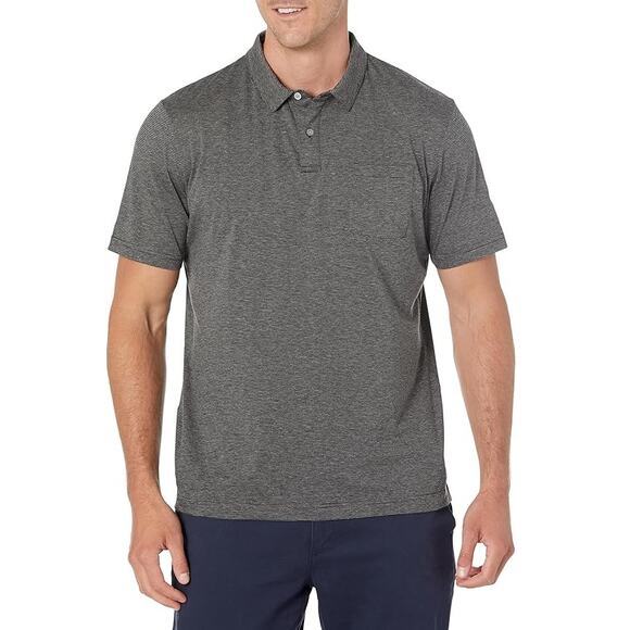 PGA Tour Apparel Men's Gray Fine Line Eco Short Sleeve Pocket Golf Polo Size S - Picture 1 of 2